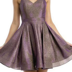 Purple V-Neckline Homecoming Short Dress